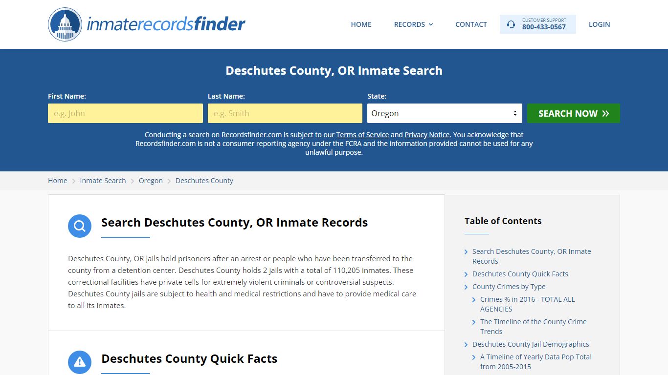 Deschutes County, OR Inmate Lookup & Jail Records Online